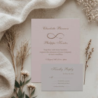 Infinity Sign Dusty Pink Gray Gold Wedding RSVP