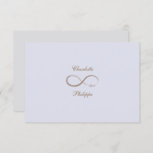 Infinity Sign Lilac Gray Gold Wedding RSVP Einladung