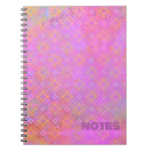 Infinity Star Mixed Media Hot Pink Spiral Notebook