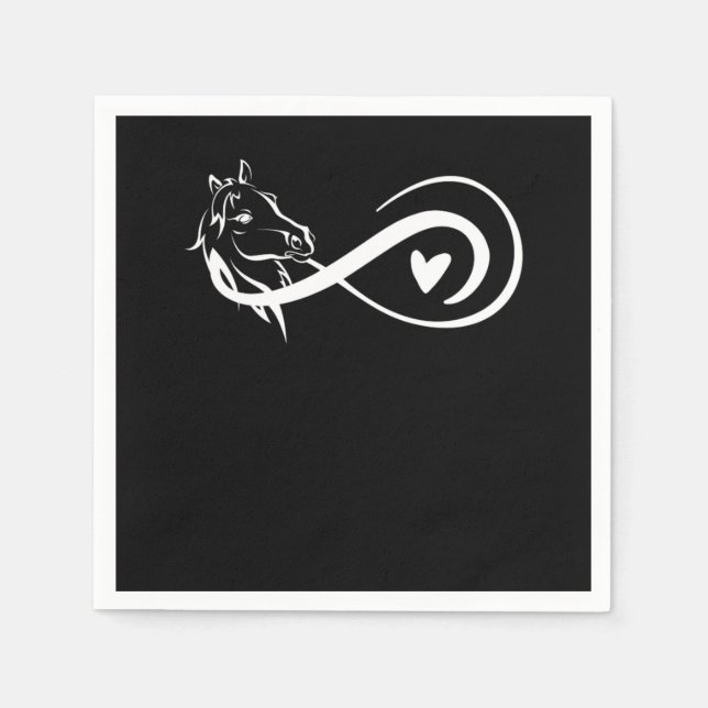 Infinity Symbol Horse Heart Equestrian Racing Gift Serviette (Vorderseite)
