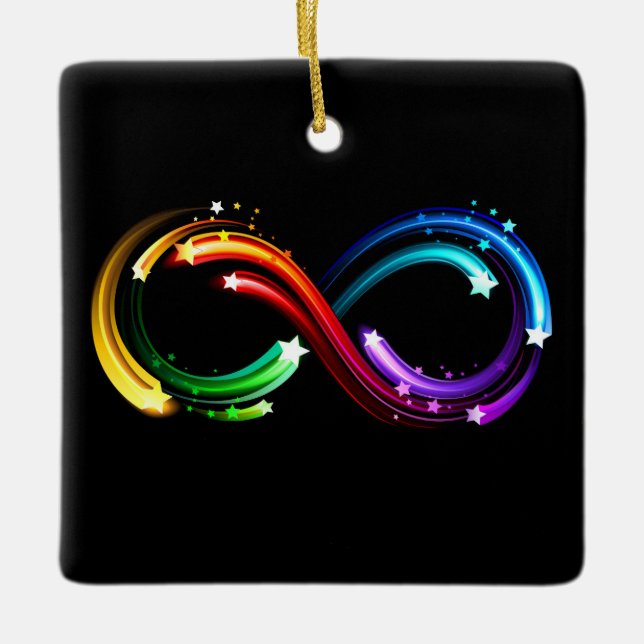 Infinity symbol of rainbow comets keramikornament (Vorderseite)