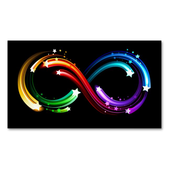 Infinity symbol of rainbow comets magnetische visitenkarte (Vorderseite)