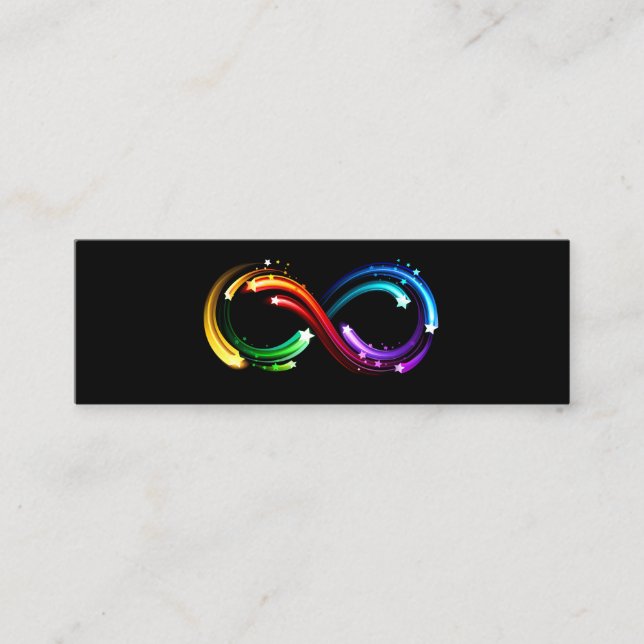 Infinity symbol of rainbow comets mini visitenkarte (Vorderseite)