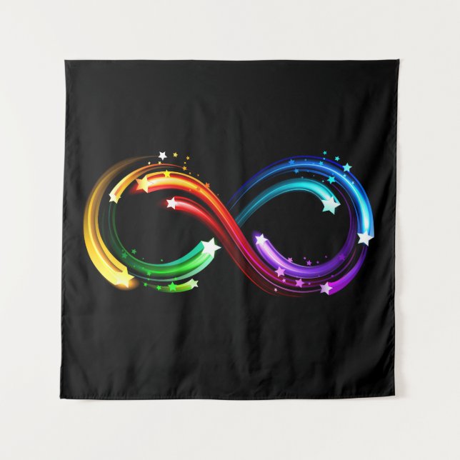 Infinity symbol of rainbow comets wandteppich (Vorderseite)