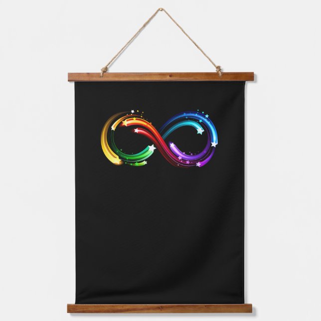 Infinity symbol of rainbow comets wandteppich mit holzrahmen (Vorderseite)