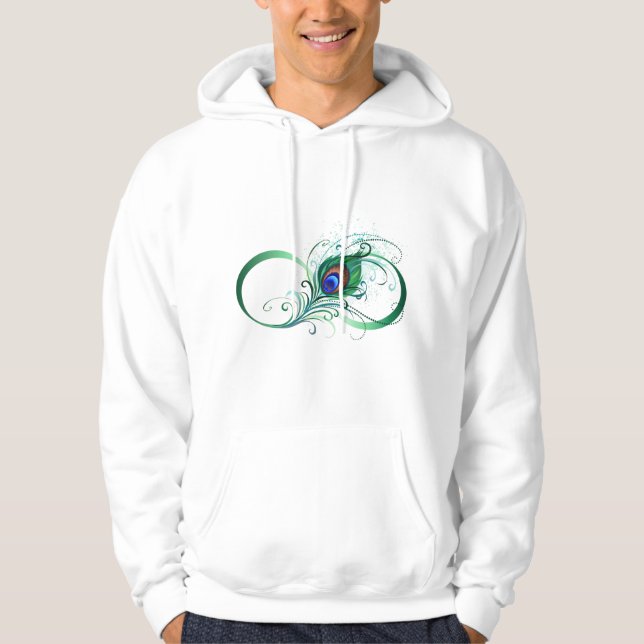 Infinity Symbol with Peacock Feather Hoodie (Vorderseite)