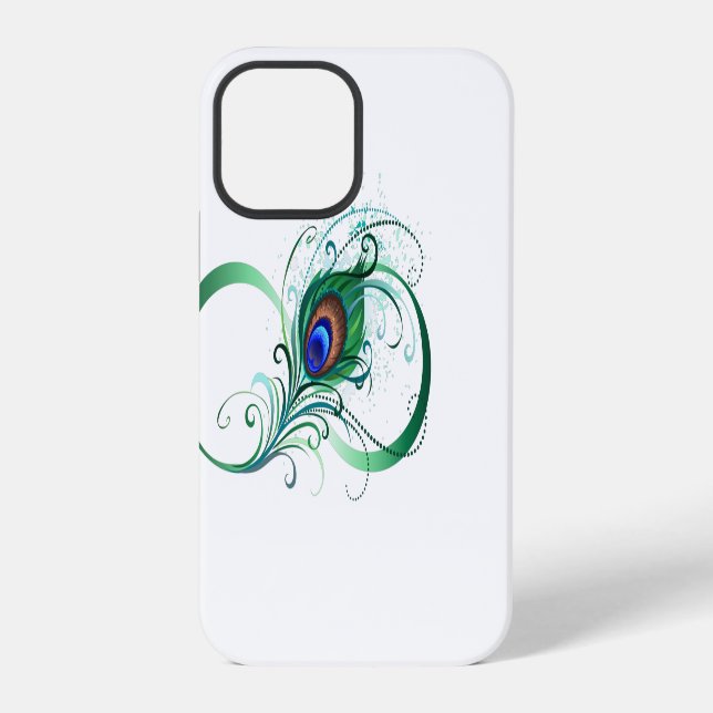 Infinity Symbol with Peacock Feather iPhone Hülle (Rückseite)