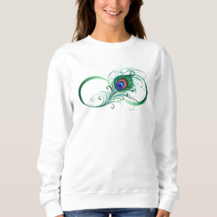 Infinity Symbol with Peacock Feather Sweatshirt