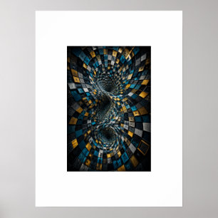 Infinity Warp Geometric 3D Mosaikposter Poster