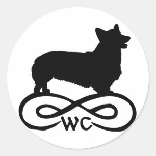 Infinity Welsh Corgi Runder Aufkleber