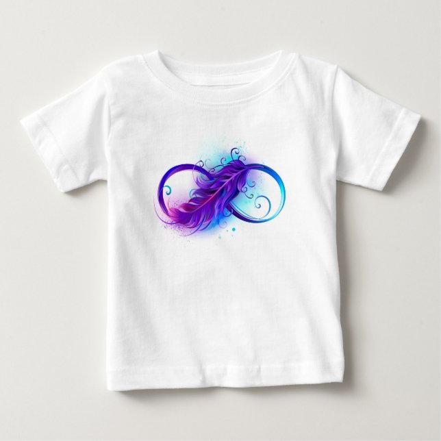 Infinity with Purple Feather Baby T-shirt (Vorderseite)