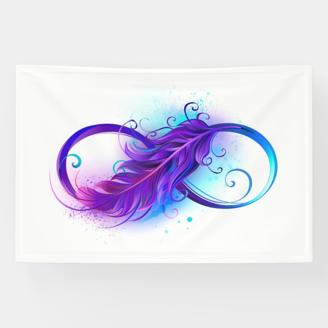 Infinity with Purple Feather Banner (Horizontal)