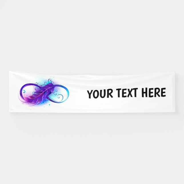 Infinity with Purple Feather Banner (Horizontal)