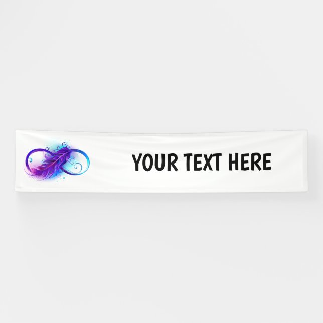 Infinity with Purple Feather Banner (Horizontal)