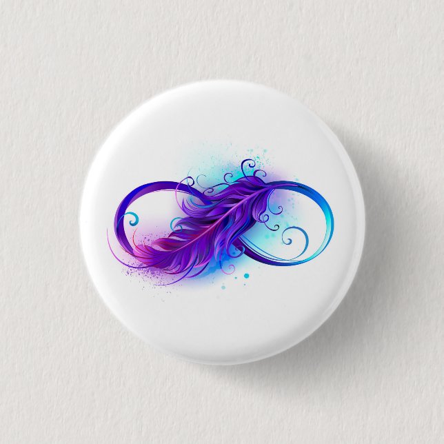 Infinity with Purple Feather Button (Vorderseite)
