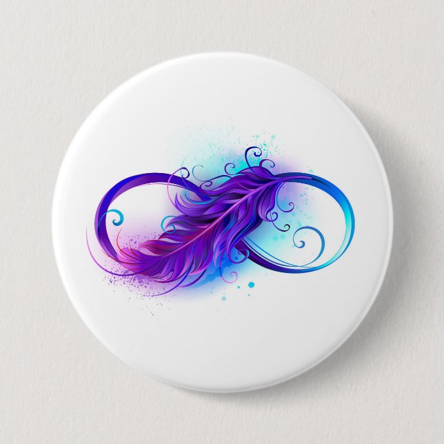 Infinity with Purple Feather Button (Vorderseite)