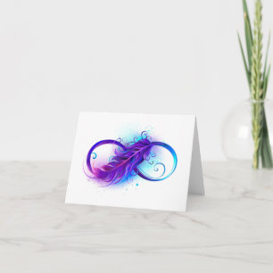 Infinity with Purple Feather Einladung