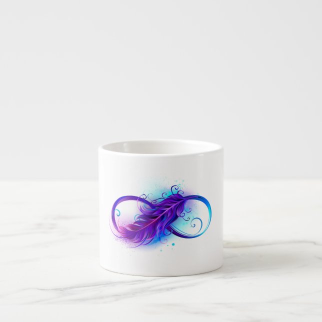 Infinity with Purple Feather Espressotasse (Vorderseite)