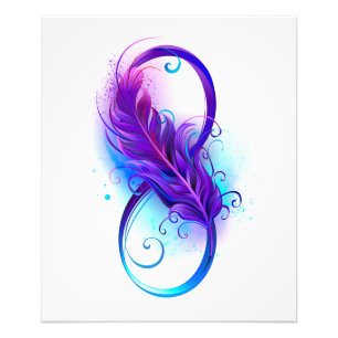 Infinity with Purple Feather Fotodruck