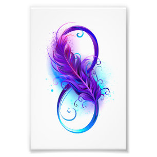 Infinity with Purple Feather Fotodruck