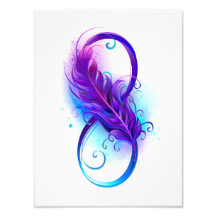 Infinity with Purple Feather Fotodruck