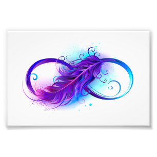Infinity with Purple Feather Fotodruck