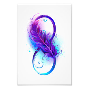 Infinity with Purple Feather Fotodruck