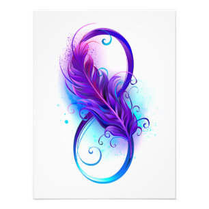 Infinity with Purple Feather Fotodruck