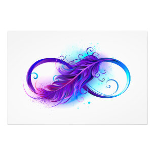 Infinity with Purple Feather Fotodruck