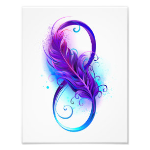 Infinity with Purple Feather Fotodruck