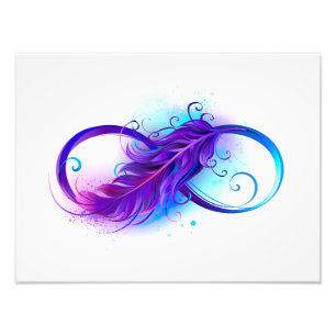 Infinity with Purple Feather Fotodruck