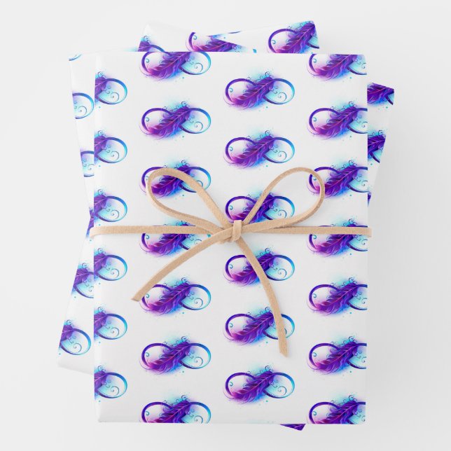 Infinity with Purple Feather Geschenkpapier Set (Beispiel)