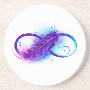 Infinity with Purple Feather Getränkeuntersetzer