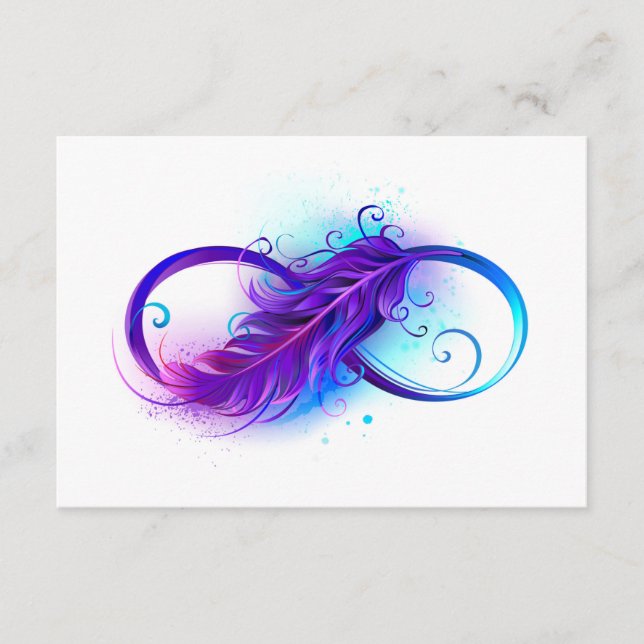 Infinity with Purple Feather Hinweiskarte (Vorderseite)