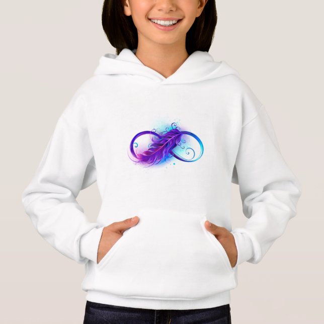 Infinity with Purple Feather Hoodie (Vorderseite)