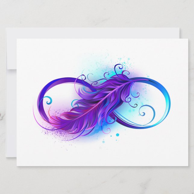 Infinity with Purple Feather Karte (Vorderseite)