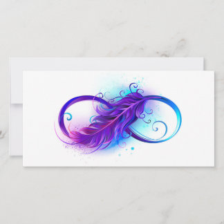 Infinity with Purple Feather Karte