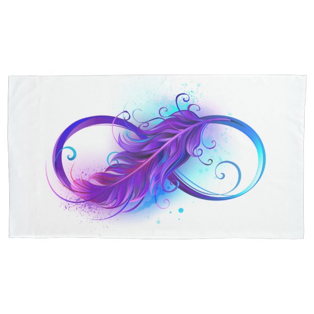 Infinity with Purple Feather Kissenbezug (Vorderseite)