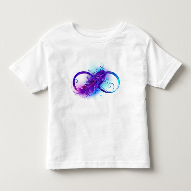 Infinity with Purple Feather Kleinkind T-shirt (Vorderseite)