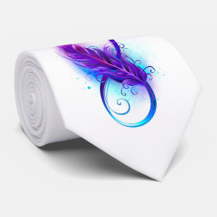 Infinity with Purple Feather Krawatte