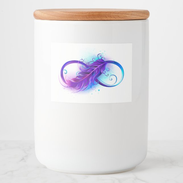 Infinity with Purple Feather Lebensmitteletikett (Vorderseite)