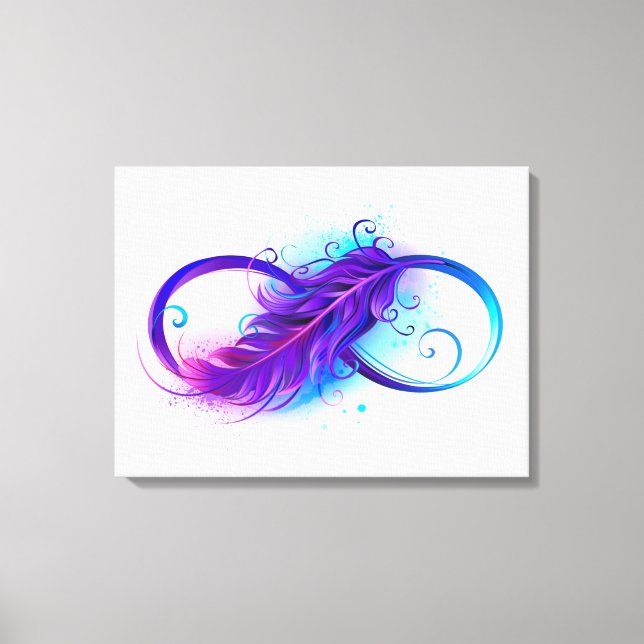Infinity with Purple Feather Leinwanddruck (Vorderseite)