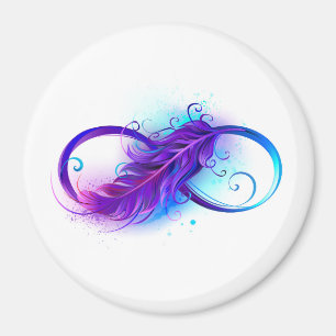 Infinity with Purple Feather Magnet