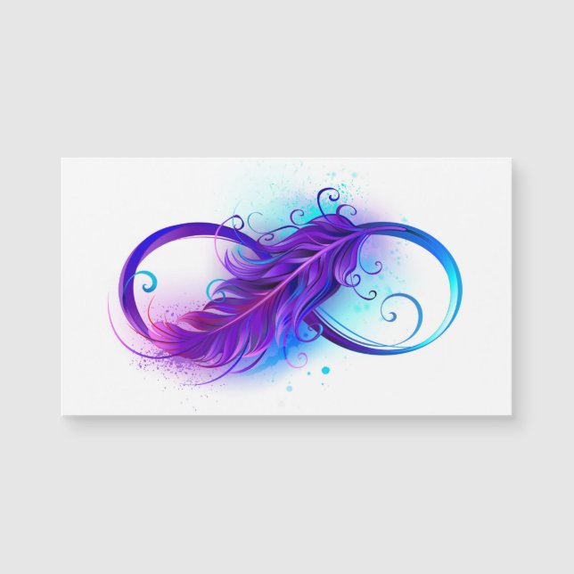 Infinity with Purple Feather Magnetkarte (Vorderseite)