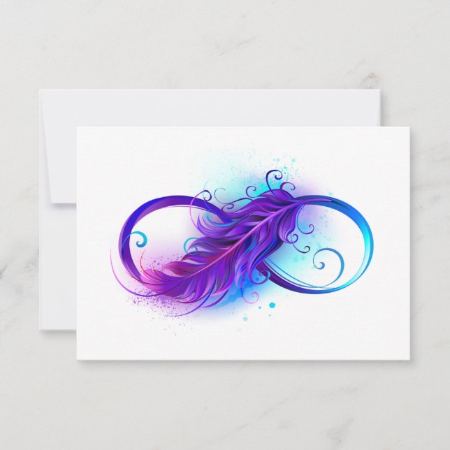Infinity with Purple Feather Mitteilungskarte (Vorderseite)