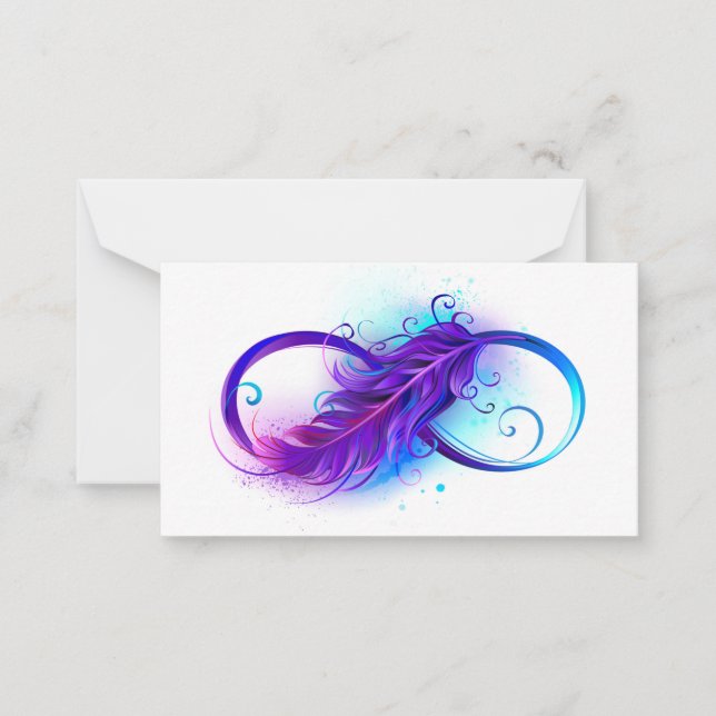 Infinity with Purple Feather Mitteilungskarte (Vorderseite)