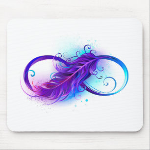 Infinity with Purple Feather Mousepad