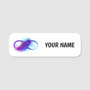 Infinity with Purple Feather Namensschild