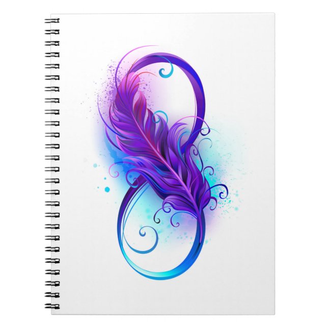 Infinity with Purple Feather Notizblock (Vorderseite)