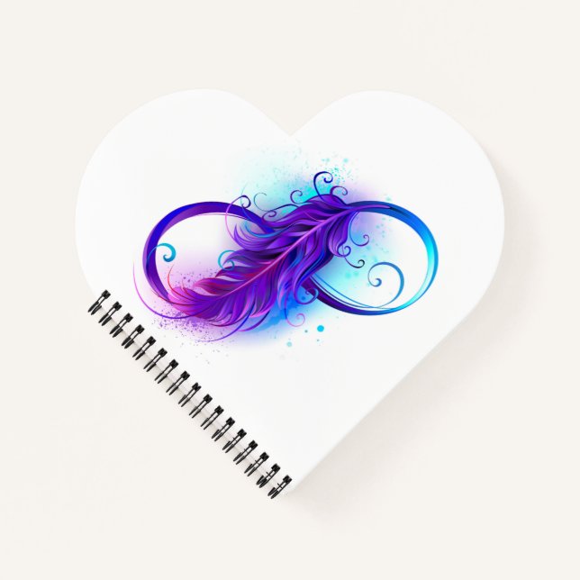 Infinity with Purple Feather Notizbuch (Vorderseite)